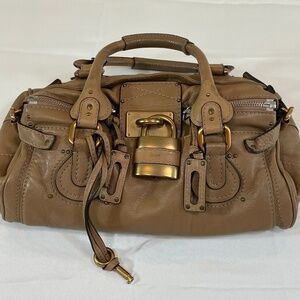 CHLOE Paddington Shoulder Bag Leather Tan Camel